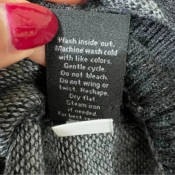 Apt. 9 Men’s Merino Wool Blend Knit Sweater Gray Black Soft Size XL - Picture 11 of 11